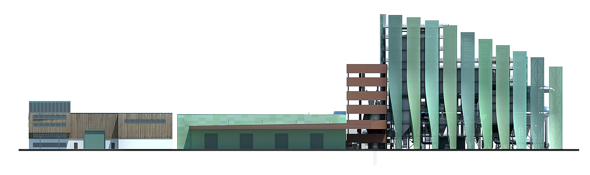 prospetto progetto architettonico di edificio industriale - comune di Cortaccia