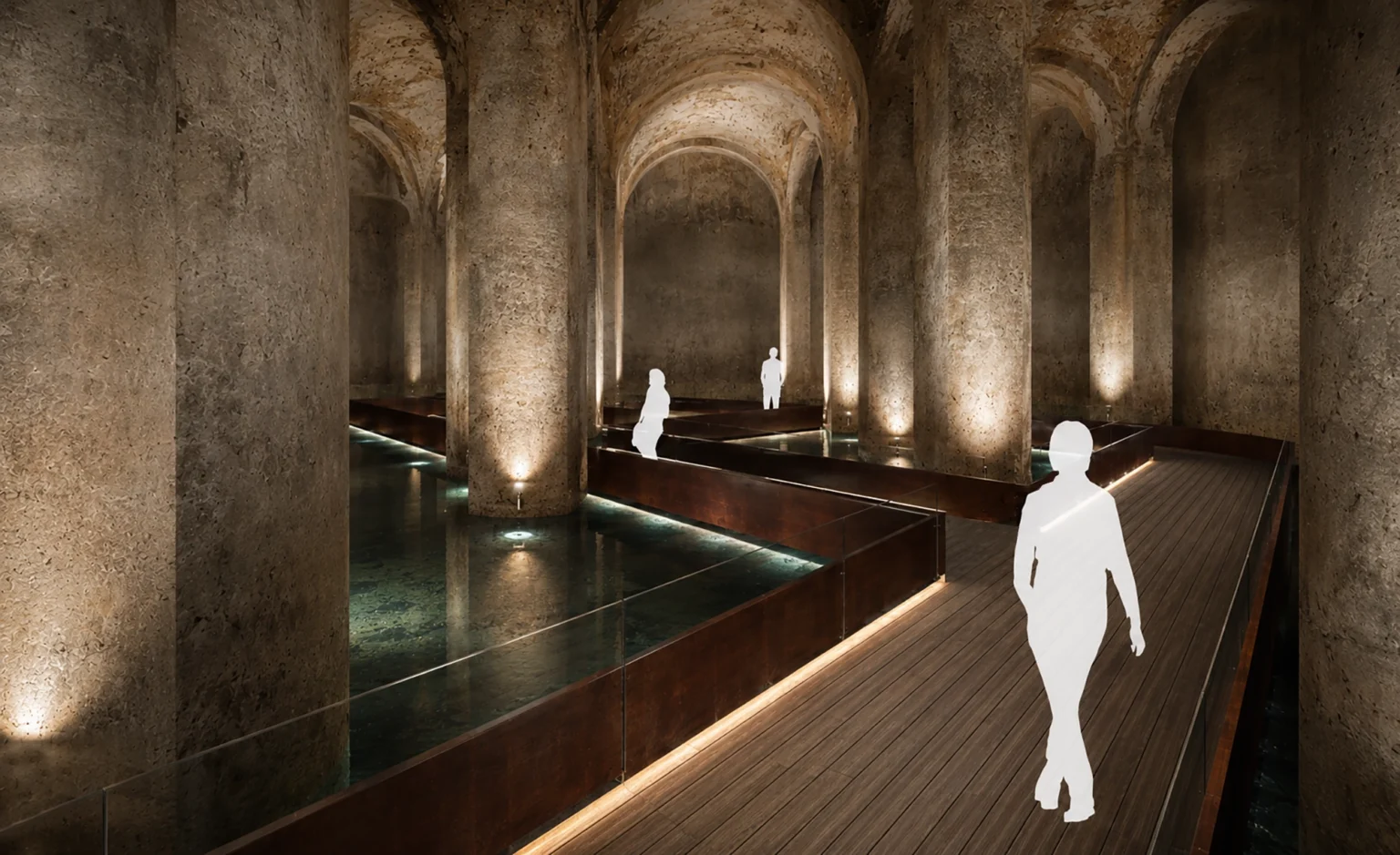 render interno della antica cisterna ipogea